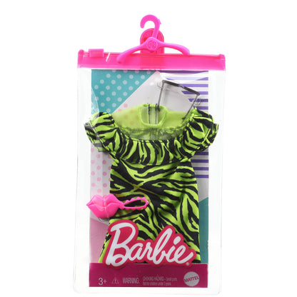 Barbie Complete Looks Asu; Raidallinen mekko, laukku ja aurinkolasit